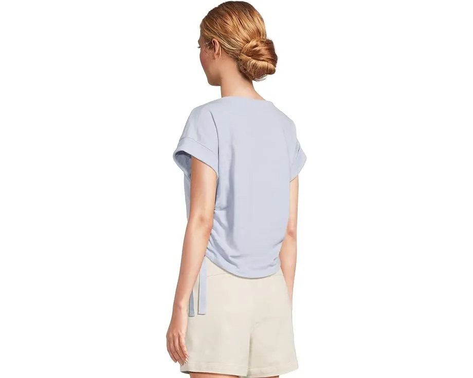 Lilla P Блуза с лодочкой и сборками по бокам из фактурного трикотажа