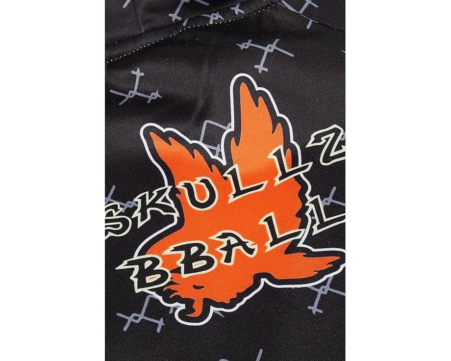 Толстовка FLOW SOCIETY с баскетбольным принтом скелета и капюшоном