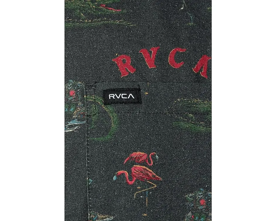 Рубашка RVCA Reception Short Sleeve с гавайским принтом и карманом