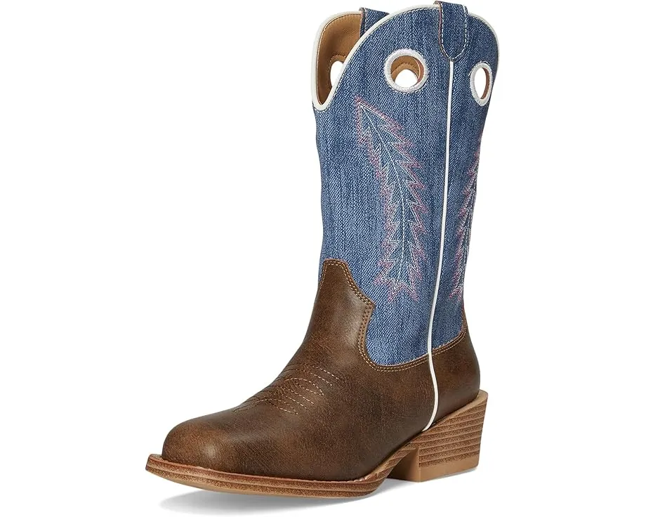 Сапоги Willow с джинсовым голенищем и перьевым швом от Roper Kids