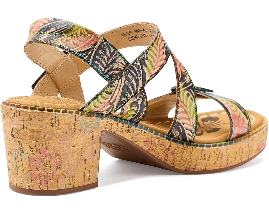 Сандалии Jess от L'Artiste by Spring Step с ручной росписью и пробковым каблуком