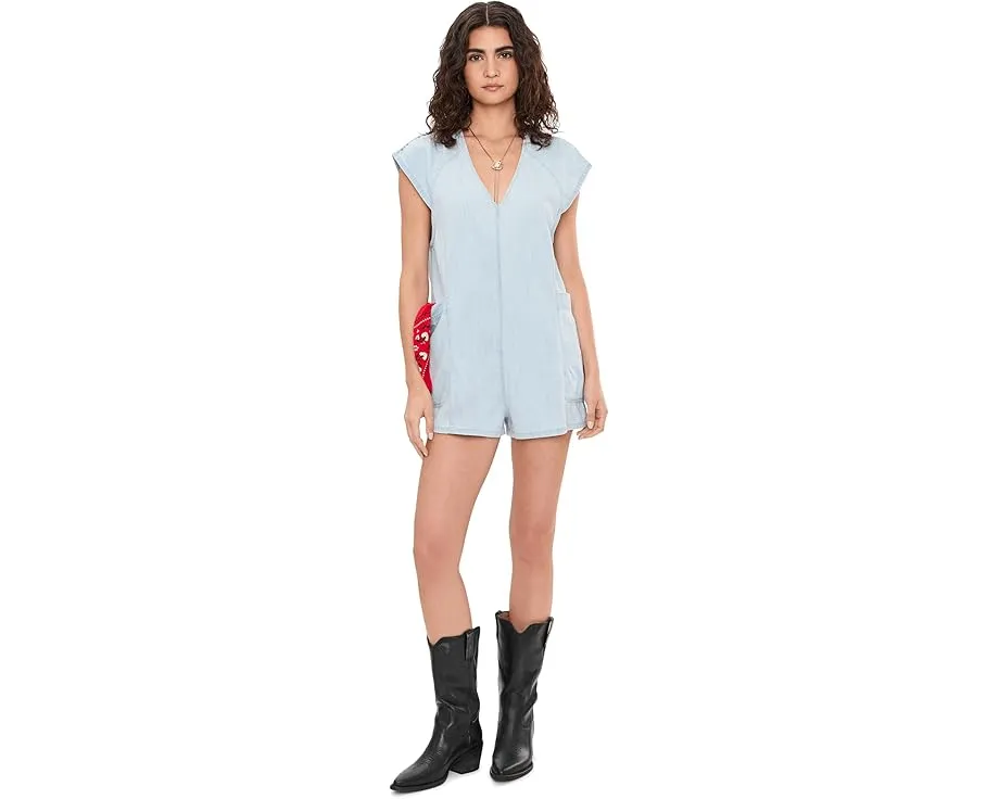 Комбинезон Free Fall Denim из легкого денима с V-образной спинкой и регулируемыми завязками