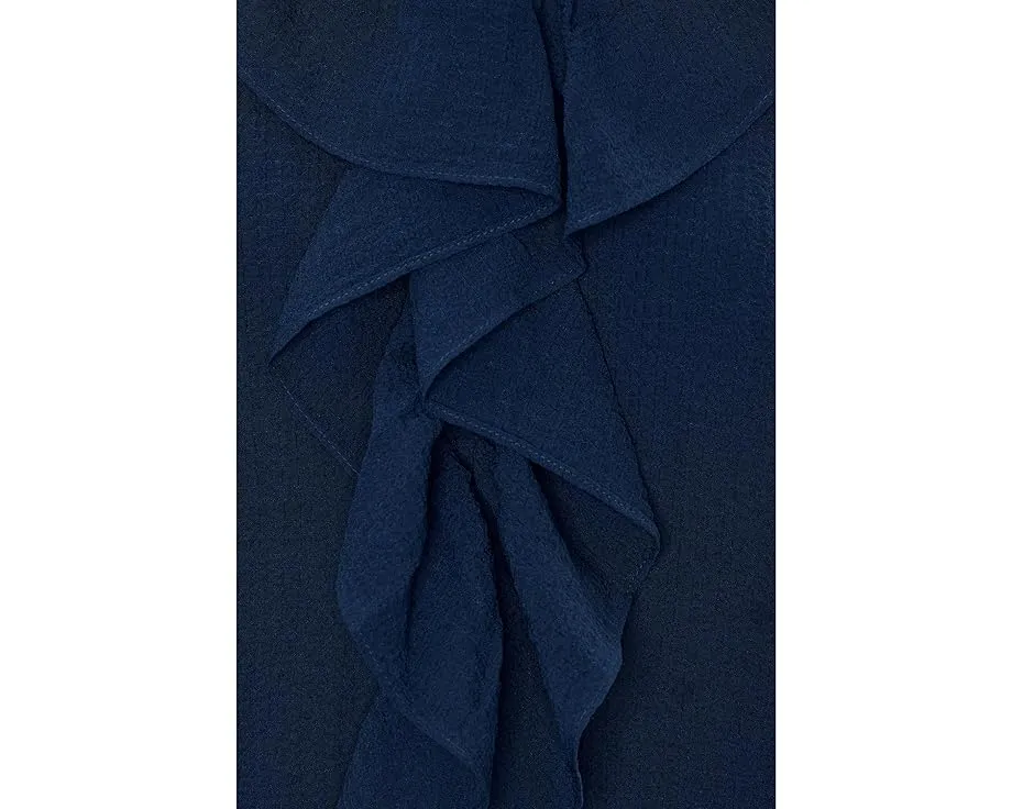 Топ CeCe Ruffled Pintuck Elbow Sleeve с рюшами и V-вырезом