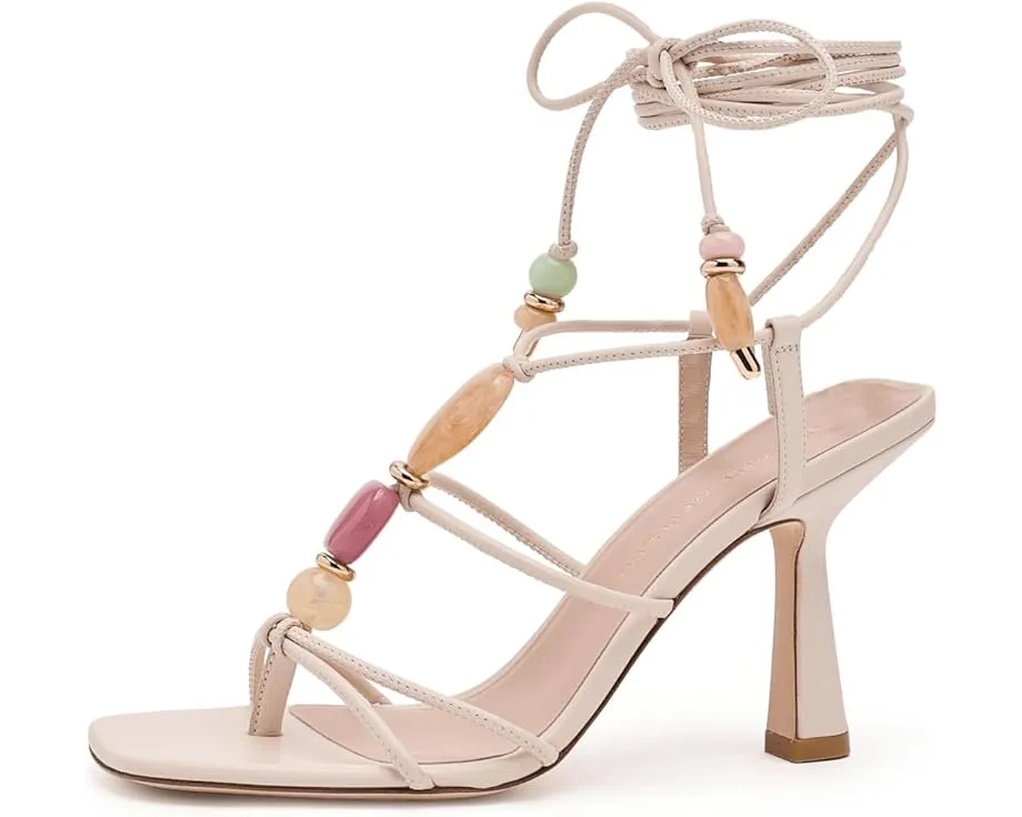Босоножки Majorca Wrap Sandals 85 на шпильке с запахом и разноцветными камнями