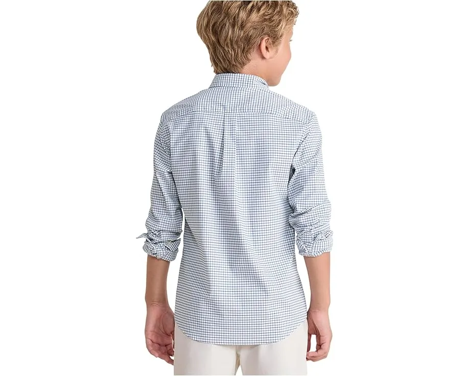 Рубашка Vineyard Vines Kids Wauwinet Tattersall из перформанс хлопка для малышей, детей младшего и старшего возраста