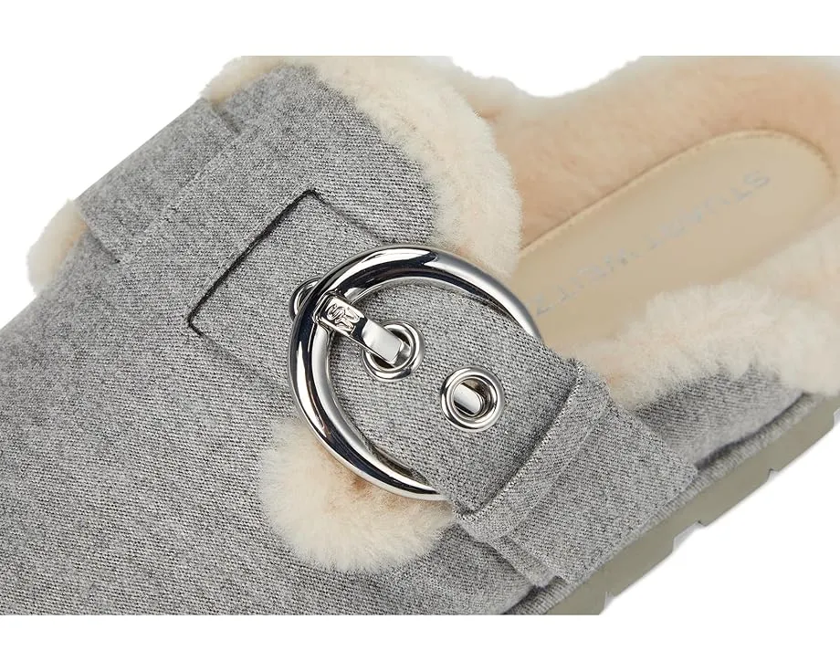 Stuart Weitzman Мюли Chrystie из овчины с большой пряжкой