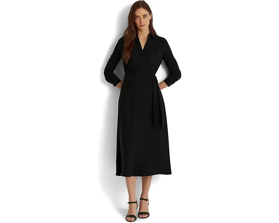 Платье Lauren Ralph Lauren с длинным рукавом и поясом на подкладке