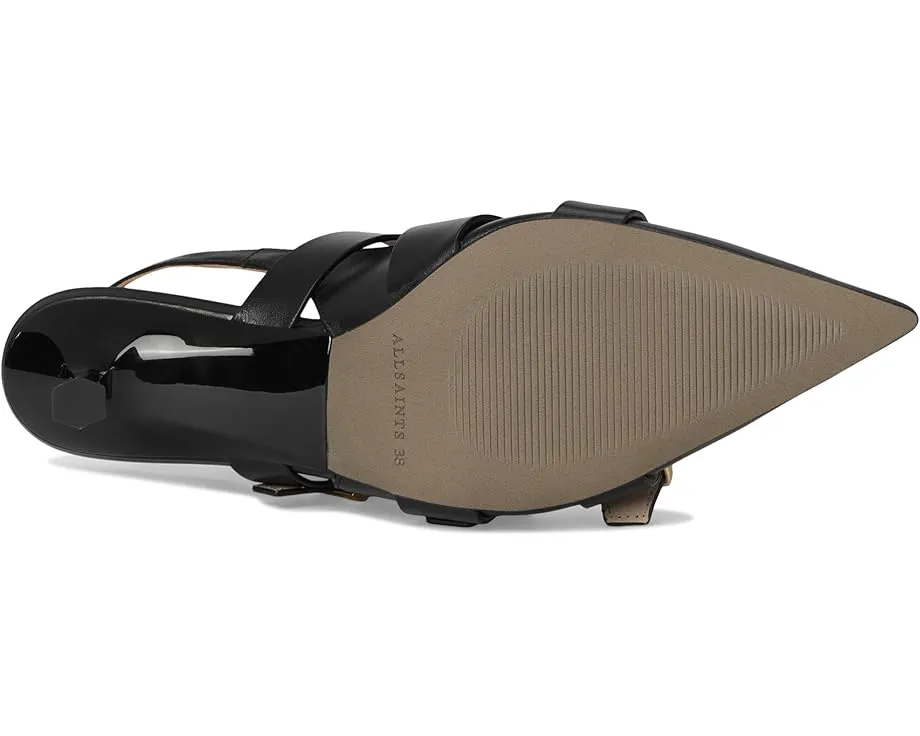 Босоножки AllSaints Vivian на низком каблуке с застежкой на пряжке и острым носком