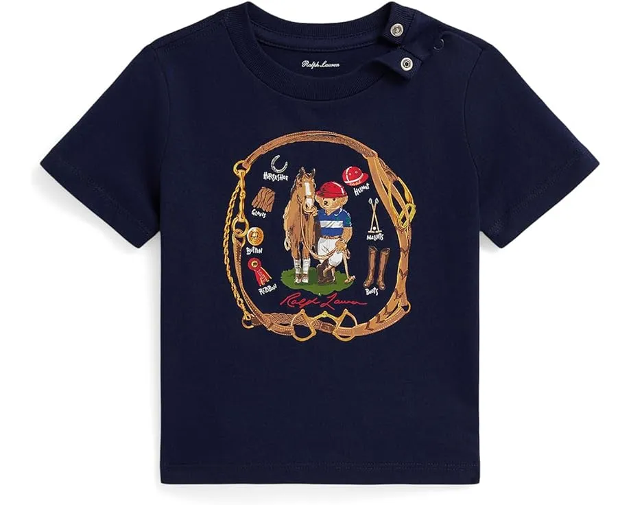 Футболка Polo Ralph Lauren для малышей из хлопка с принтом медвежонка Polo