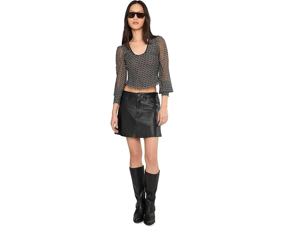 Топ Free People Dottie Knit Top с принтом и длинными рукавами