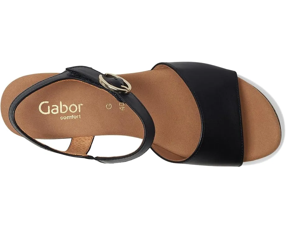 Босоножки Gabor 62.071 на каблуке с ремешком на пряжке и резиновой подошвой