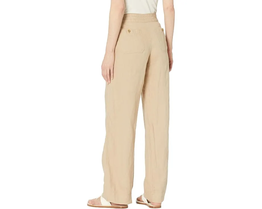 Широкие брюки из льна с эластичным поясом от Lauren Ralph Lauren