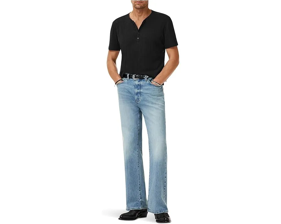 Футболка John Varvatos Ciel Henley с ребристой текстурой из органического хлопка