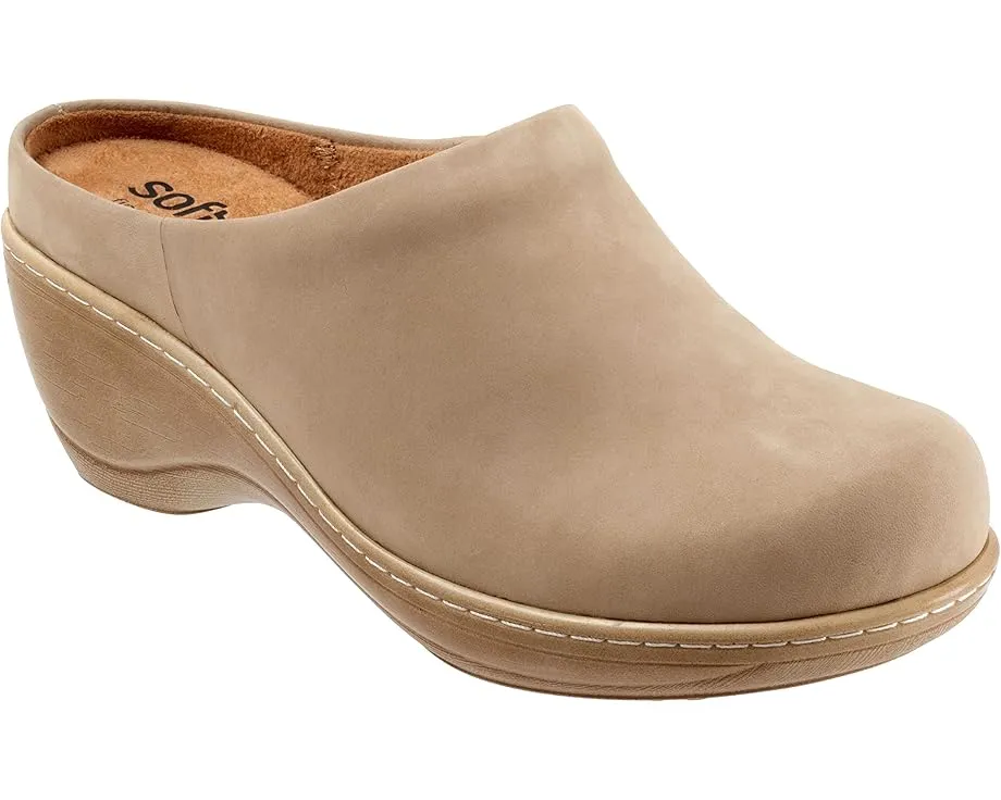 Кожаные клоги SoftWalk Madison с противоскользящей подошвой и съемной стелькой