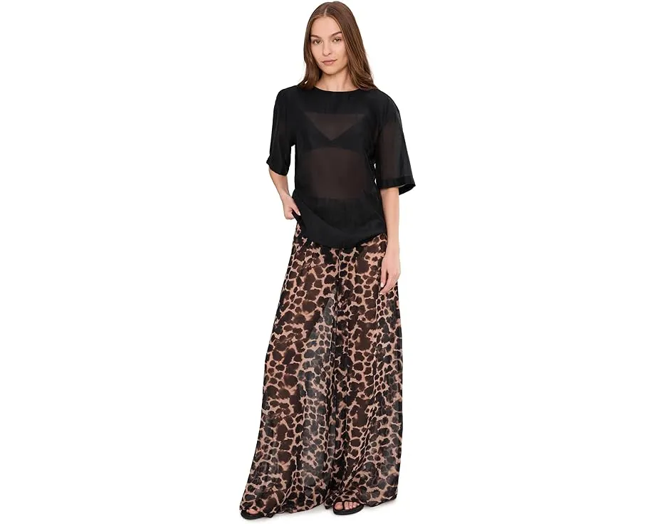 Широкие брюки Jet Setter с анималистичным принтом на эластичном поясе