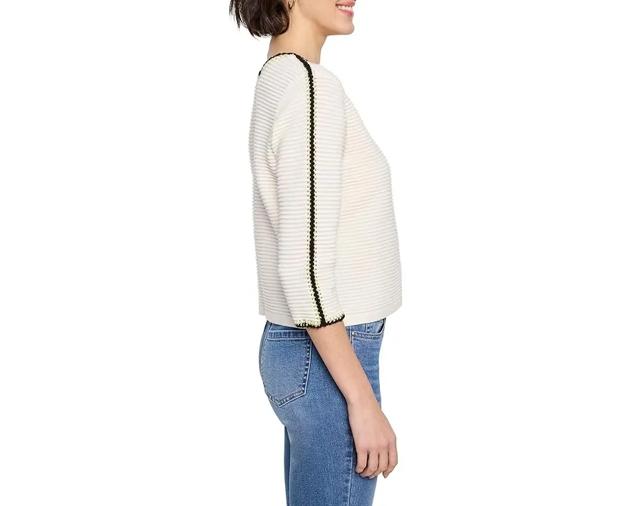 Свитер NIC+ZOE Ottoman Stitched с рельефной вязкой и декоративной строчкой