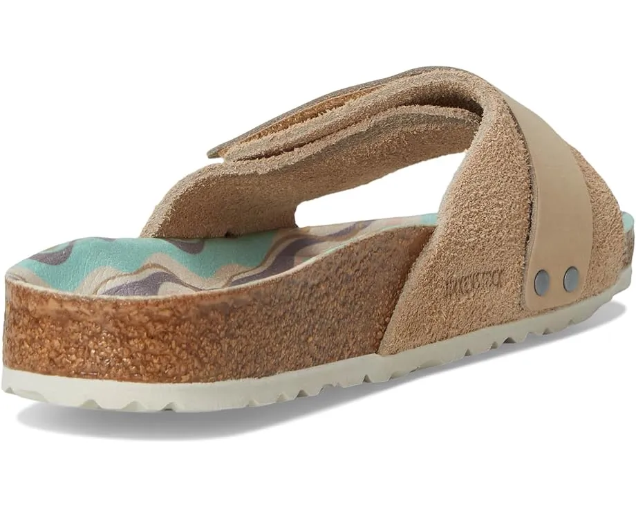 Сандалии Birkenstock Oita Printed Footbed с замшевым верхом и стелькой с принтом