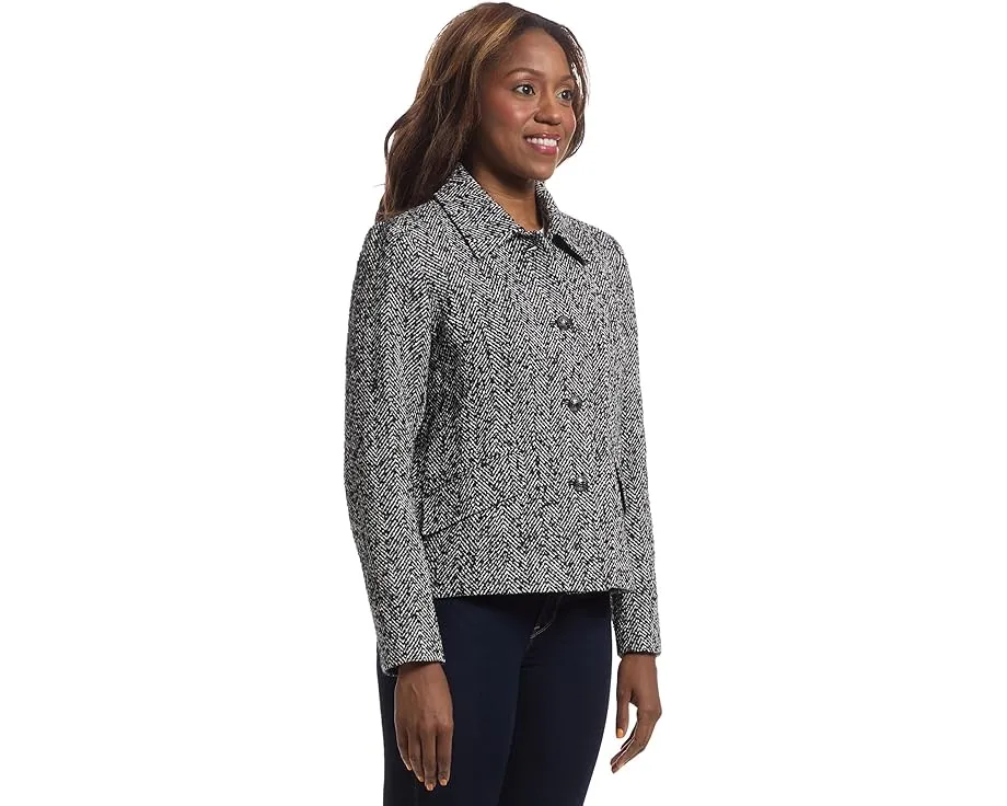 Жакет Elliott Lauren в елочку на пуговицах с карманами с клапанами