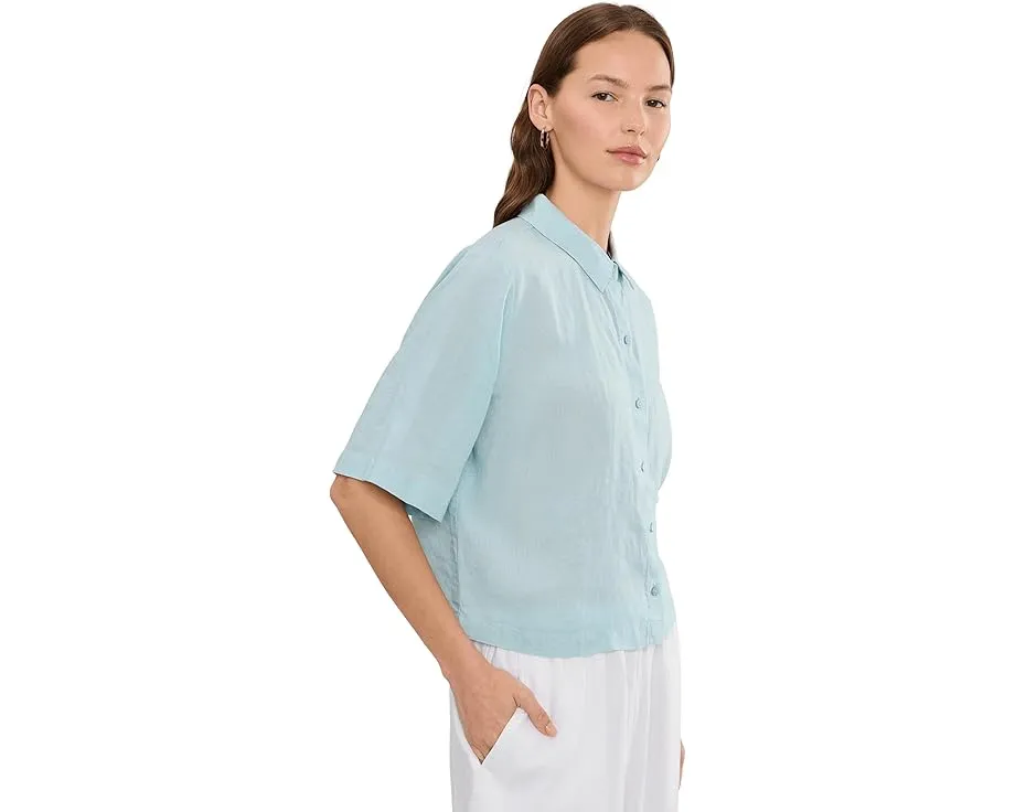 Рубашка Eileen Fisher из органического льна с классическим воротником