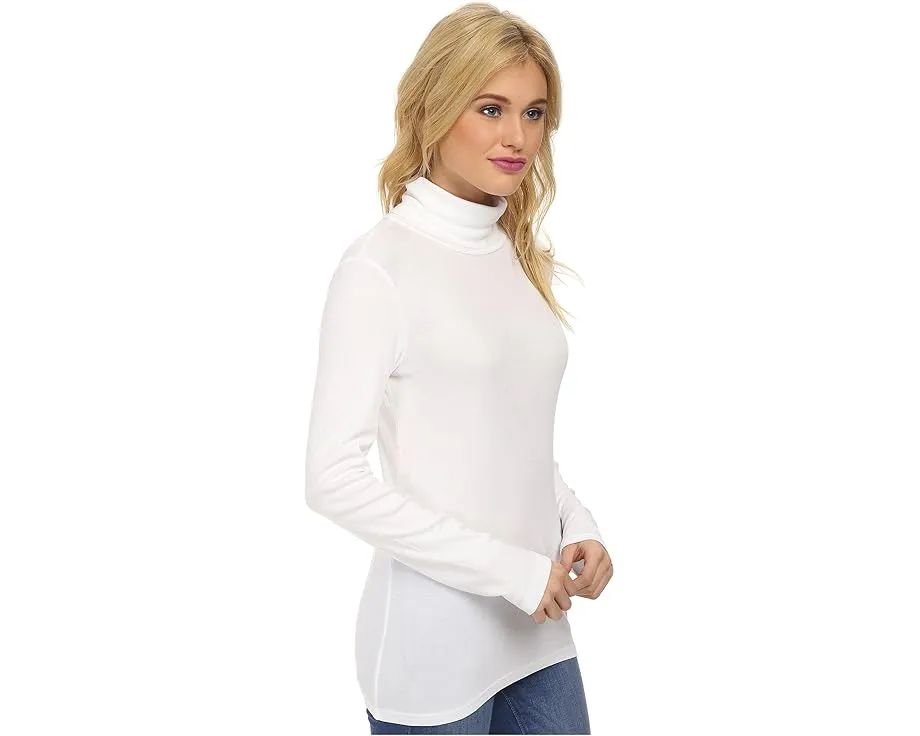 Классический топ Splendid с длинными рукавами и круглым вырезом из хлопка Supima