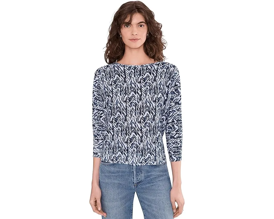 Свитер Indigo Crosshatch с батниковым кроем и линейным принтом NIC+ZOE