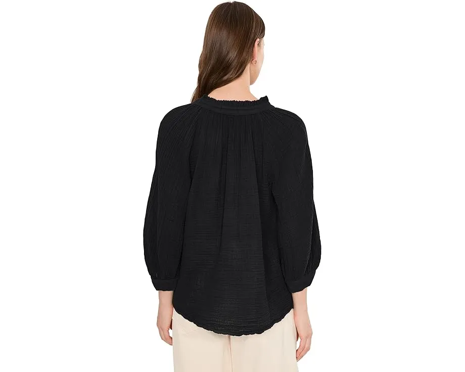 Топ Michael Stars Kali с рукавом 3/4 и рюшами на V-образном вырезе