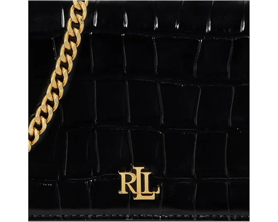 Средний кроссбоди Lauren Ralph Lauren Adair II из кожи с крокодиловым тиснением и цепочкой