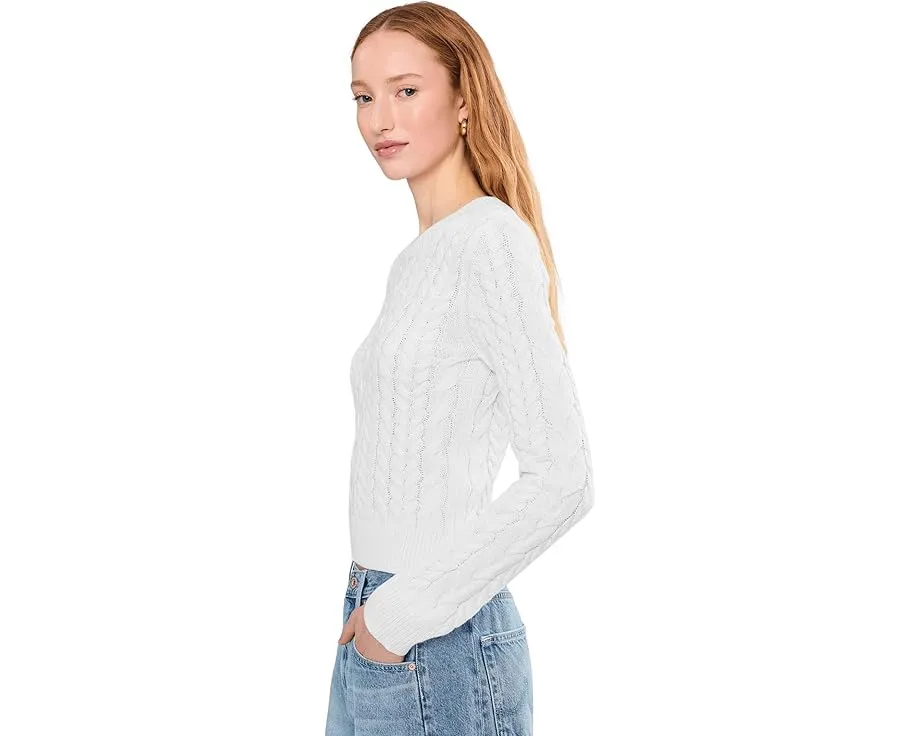 Splendid свитер Annabella Cable Sweater с кабельной вязкой и круглой горловиной