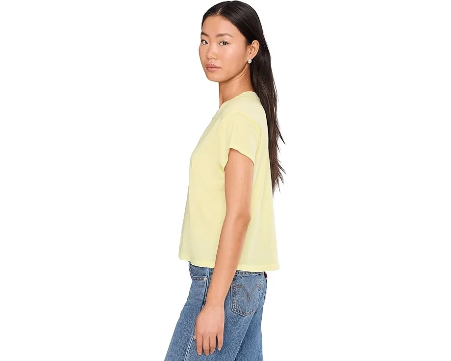 Кроп-футболка Michael Stars Grayson Cropped Crew Neck из хлопка Supima с прямым подолом