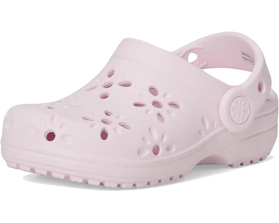 Детские кроксы Crocs Classic с цветочным ажурным дизайном для малышей