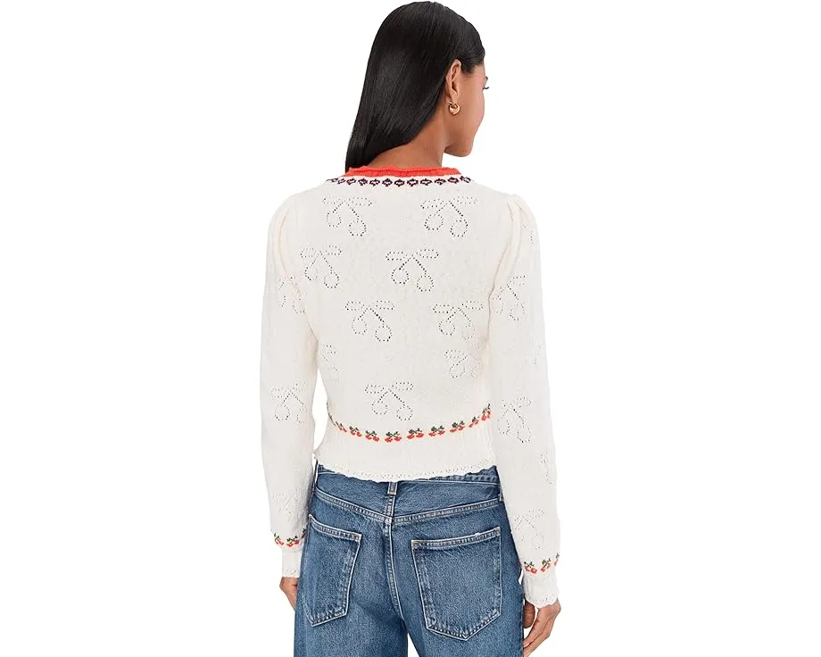 Облегающий кардиган Tilly Free People с ажурной вязкой и длинными рукавами