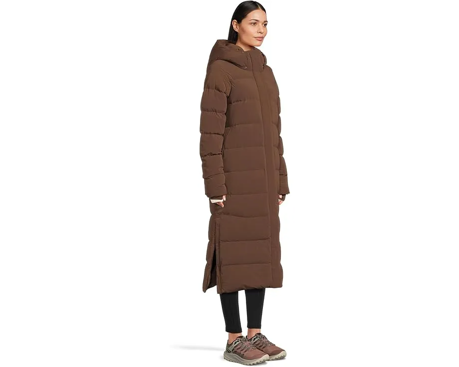 Длинная куртка Columbia Amaze Puff с капюшоном на пухе 650 и съемными лямками для переноски