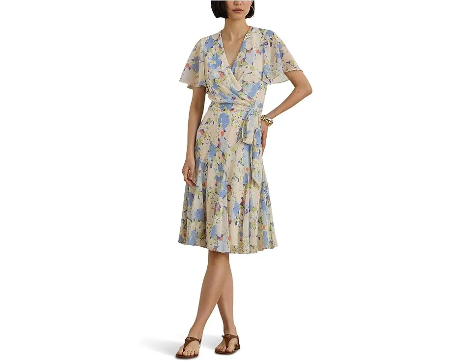 Платье Floral Crinkle Georgette Surplice от Lauren Ralph Lauren