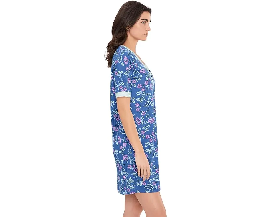 Ночная сорочка Karen Neuburger с рукавом до локтя и цветочным принтом