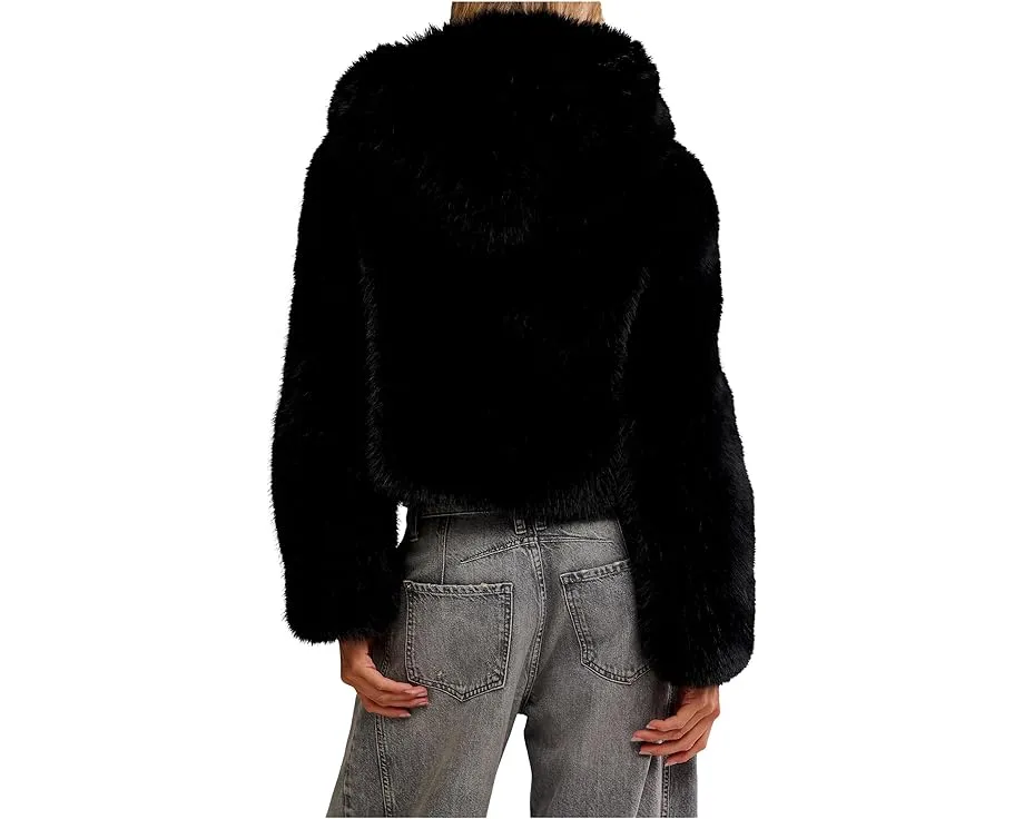 Куртка Free People Louder Please с капюшоном из искусственного меха и укороченным кроем