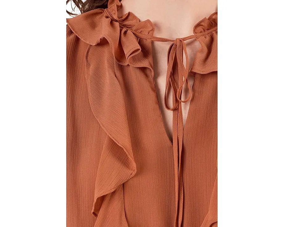 Платье Lauren Ralph Lauren с рюшами из жоржета и ярусной юбкой