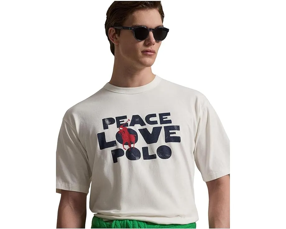 Футболка с принтом Peace Love Polo классического кроя Polo Ralph Lauren
