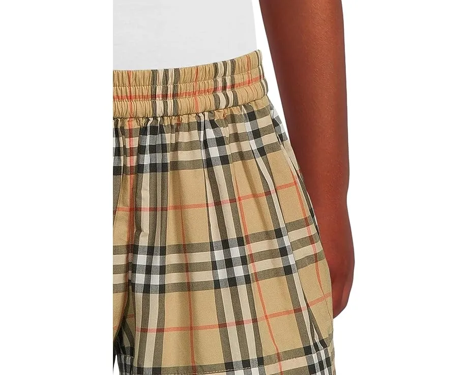 Шорты Marcy с клеткой Burberry Kids для детей с широкими штанинами