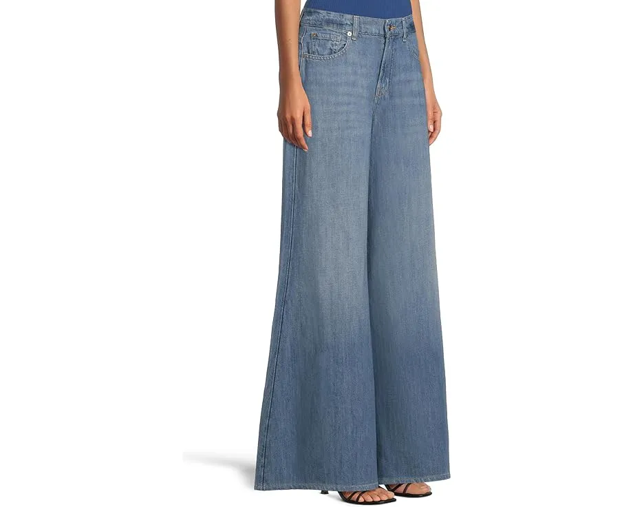 Широкие укороченные брюки 7 For All Mankind Willow Wide Crop из льна и хлопка
