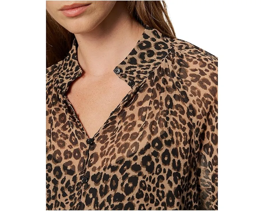 Блузка Sanctuary Keep Me Close с леопардовым принтом и короткими рукавами
