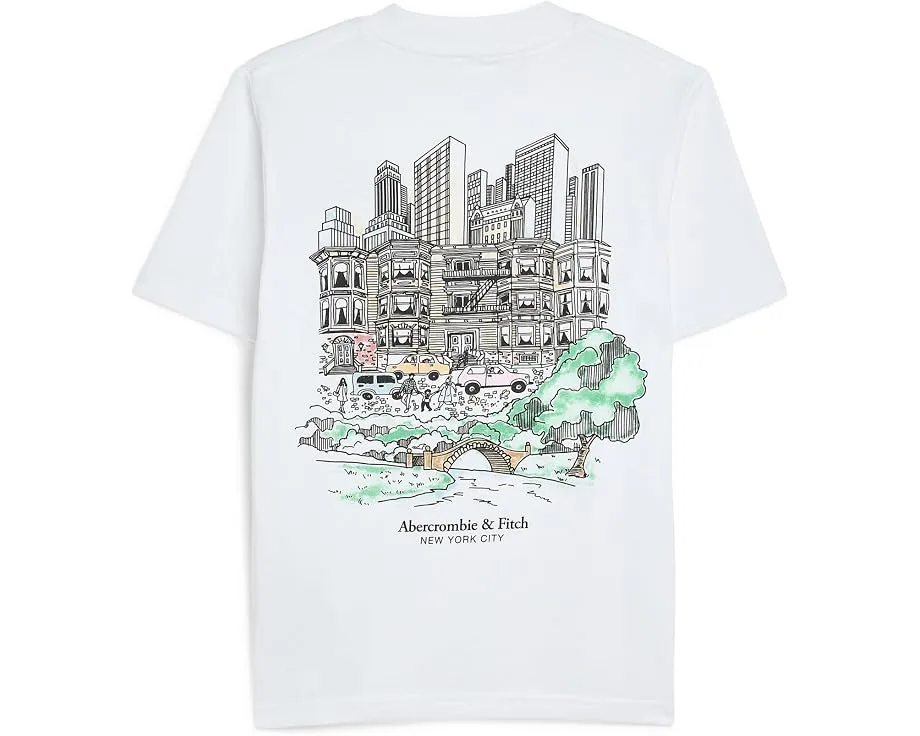 Футболка NYC Sketch Tee для детей от abercrombie kids с рисунком Нью-Йорка