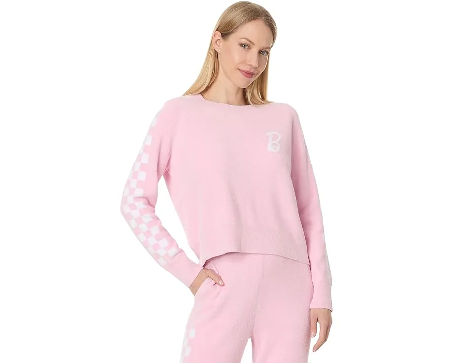 Толстовка Barefoot Dreams CozyChic Ultra Lite с клетчатым узором Barbie