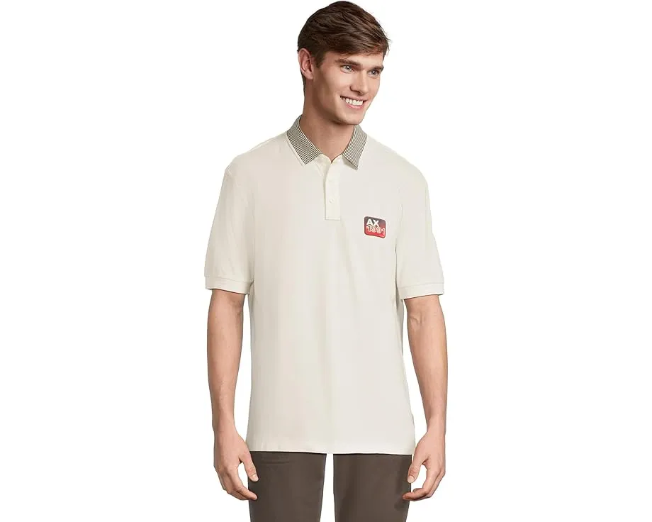 Поло Armani Exchange Small Logo с контрастными деталями