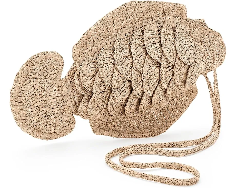 Madewell подвесной чехол для телефона Fish Pouch из соломки