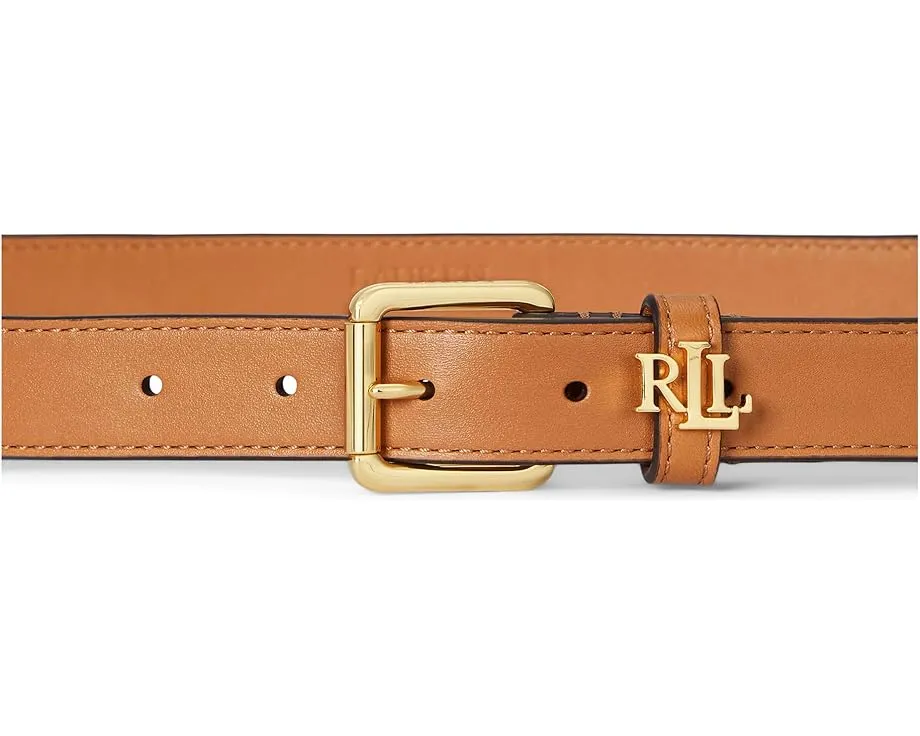 Узкий кожаный ремень Lauren Ralph Lauren с логотипом на шлевке