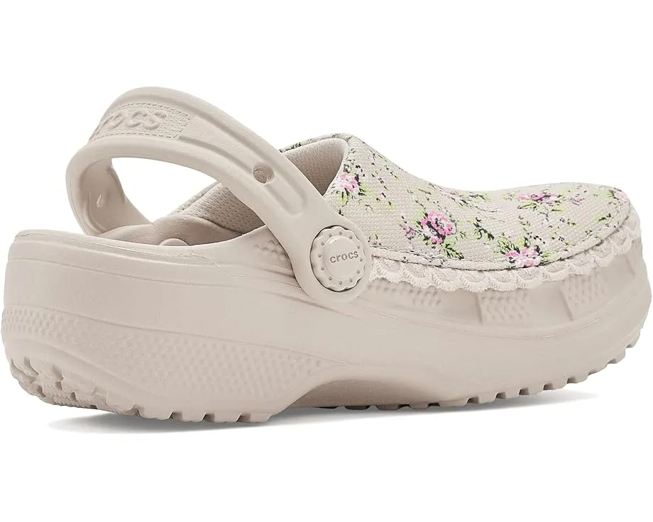 Crocs детские клоги Classic Crafted Canvas с веганской замшей и стежками