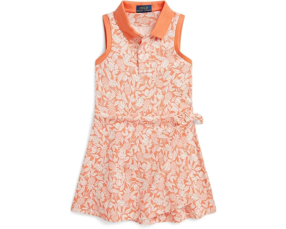 Платье-поло для девочки с ананасовым принтом и имитацией запаха Polo Ralph Lauren Kids