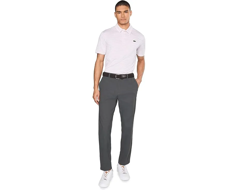 Поло для гольфа Lacoste в полоску с технологией Ultra Dry из переработанного полиэстера