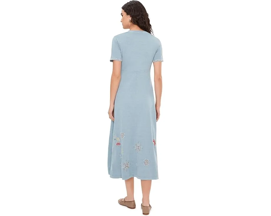 Karyn Seo Платье Juno макси с контрастной вышивкой цветов