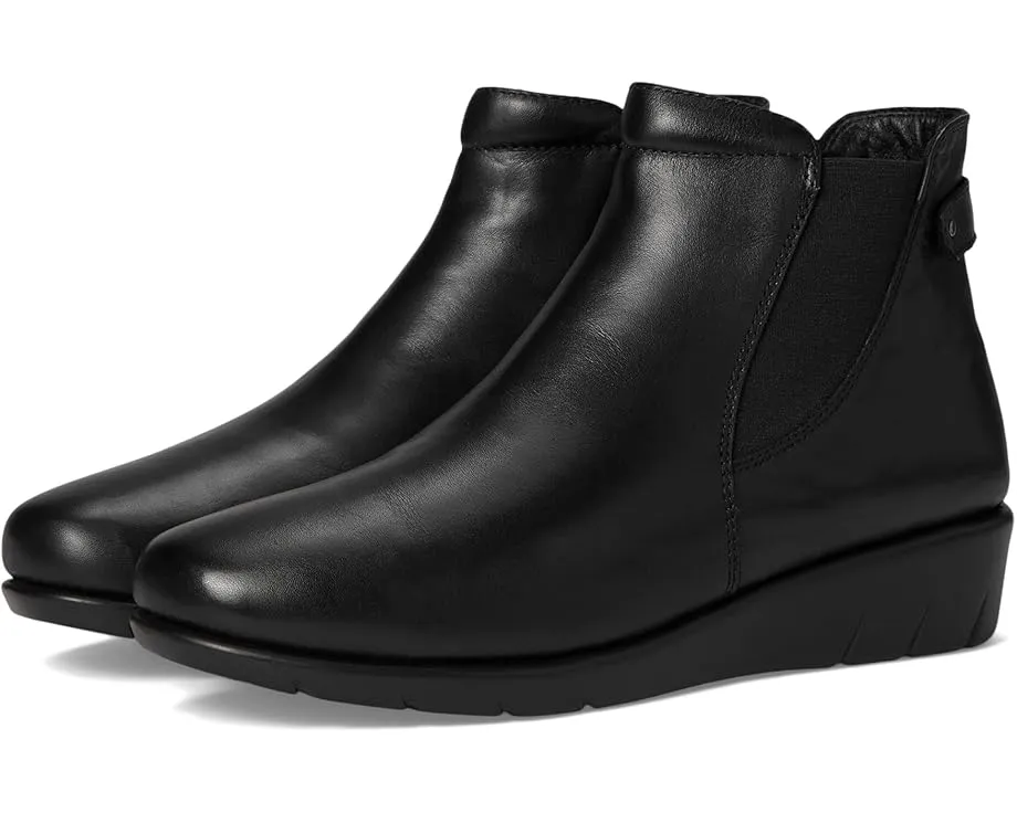 Ботильоны Apso на каблуке с эластичной вставкой и молнией из мягкой кожи